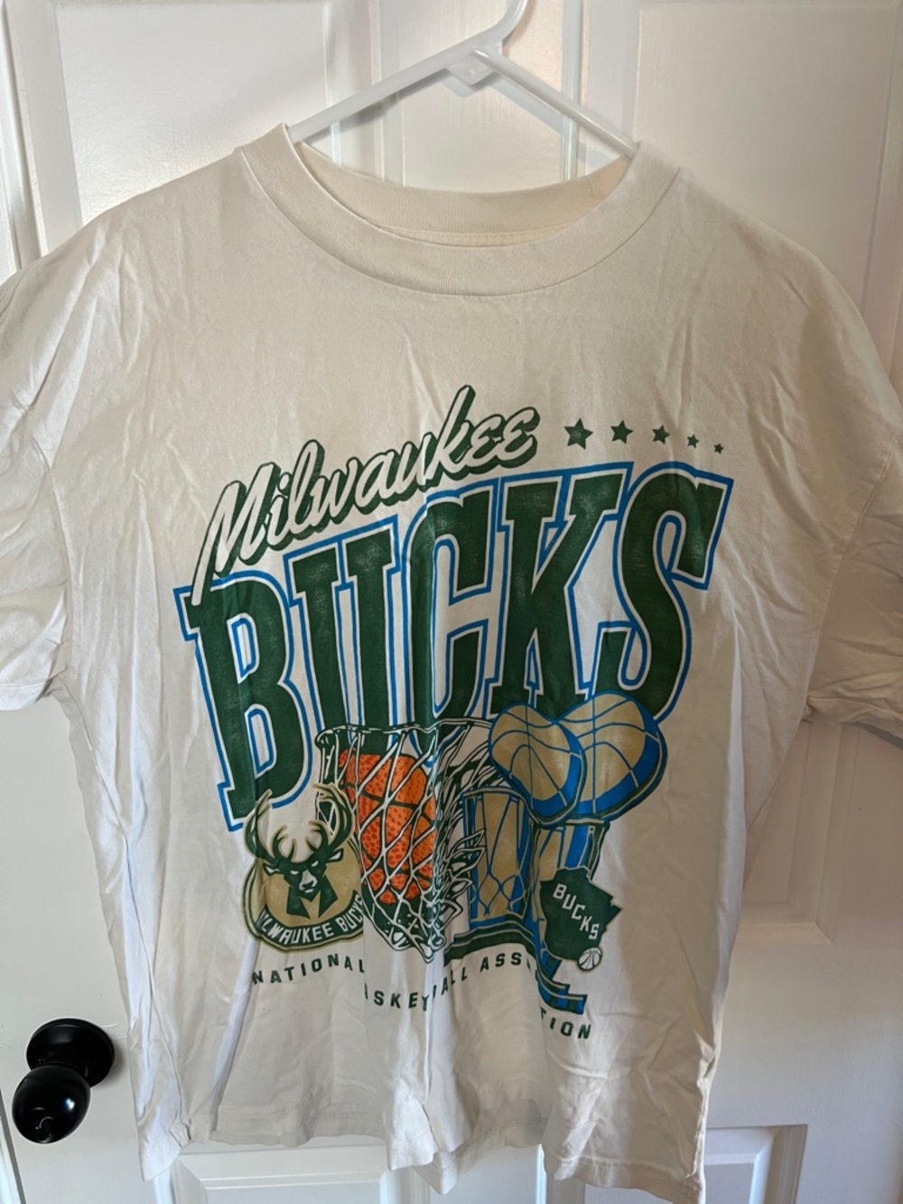 Abercrombie & Fitch White NBA Logo Tee